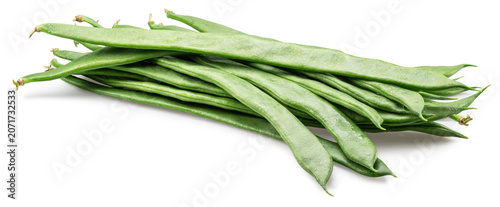 Foto French green beans isolated on white background