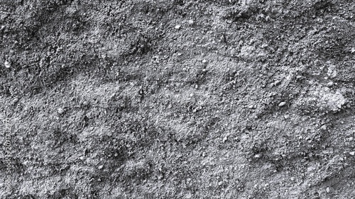Bild auf Leinwand Monochrome granular soil texture with uneven sandy clumps, fine particles, and compact earthy detail, suitable as an abstract natural background