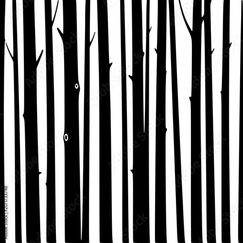 Dense Forest Trunks - Minimalist Vector Illustration