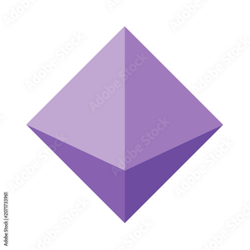 Purple diamond geometric shape vector