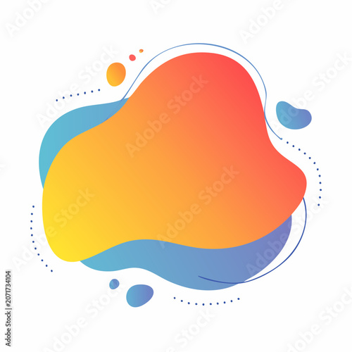 Abstract fluid shape with gradient colors and copy space