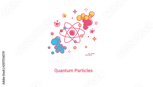 Quantum particles scientific diagram vector graphic