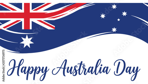 Australia day flag banner celebration graphic design
