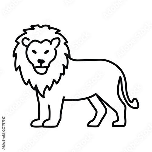 lion outline icon vector art 