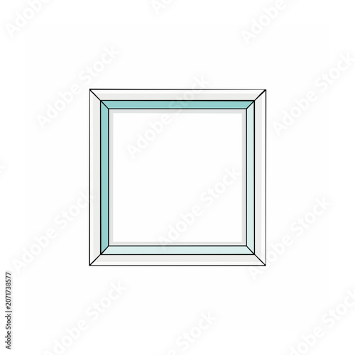 Empty square frame with light blue border vector