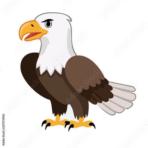 Cartoon Bald Eagle Vector Illustration
