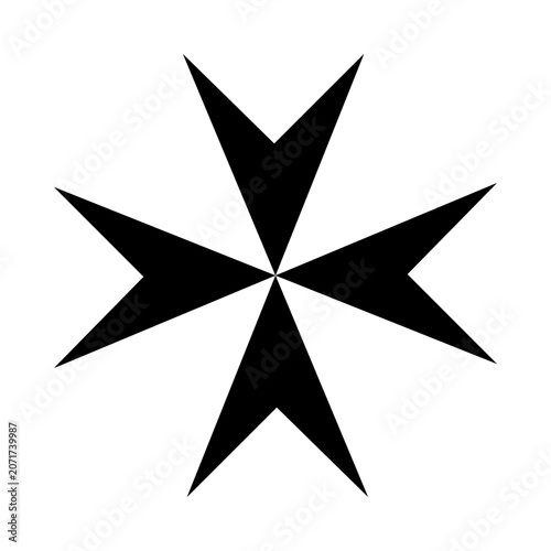 Schilderij op canvas Maltese cross black symbol from civil flag of Malta