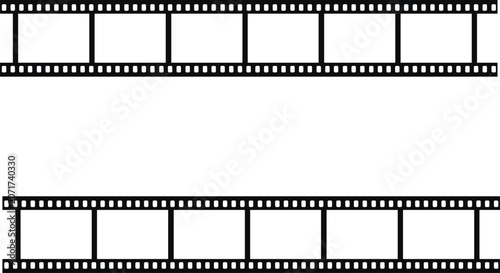 Blank film strips vector illustration set, retro cinema photography borders negative flat graphic design