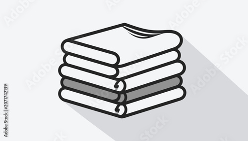 Fotografie Stack of folded white towels.