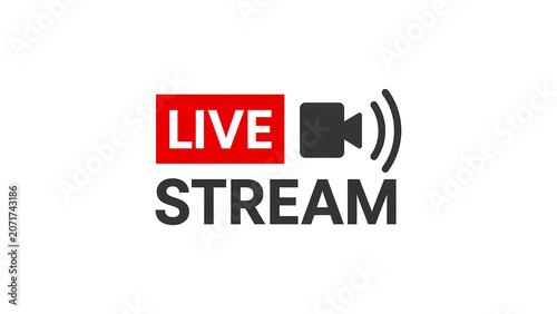 Live stream broadcasting icon for online video streaming and digital communication
