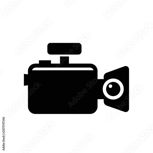 Black Video Camera Icon Graphic.