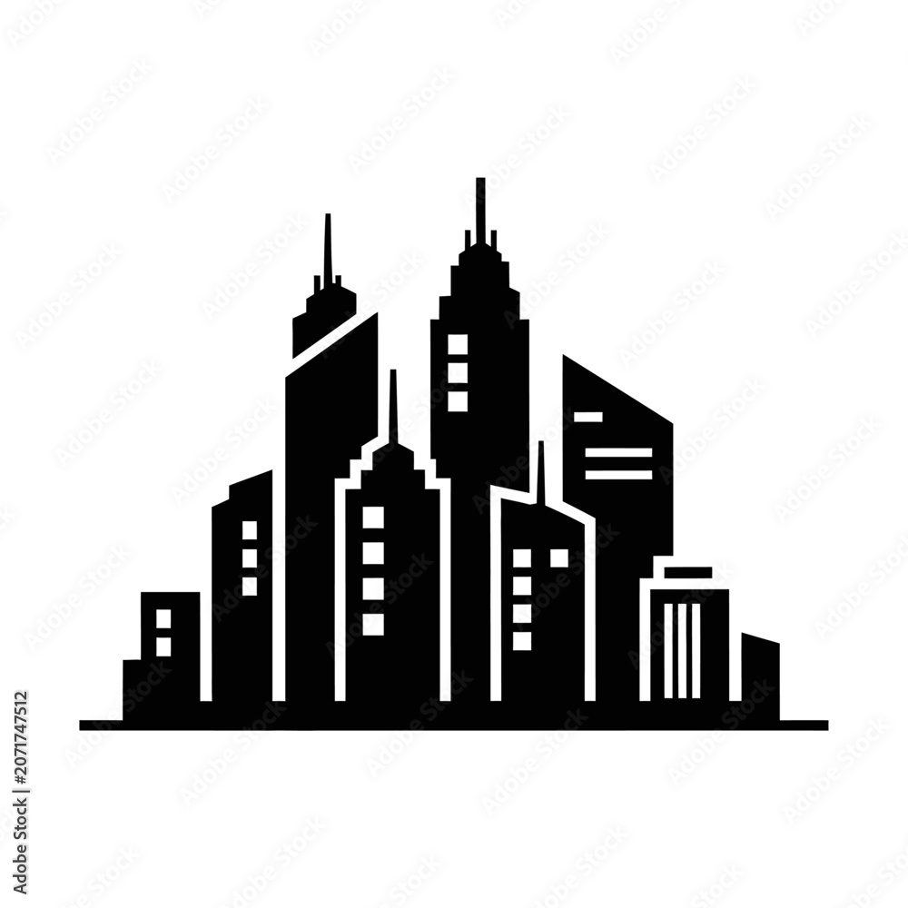 Fototapeta premium City skyline with tall buildings.