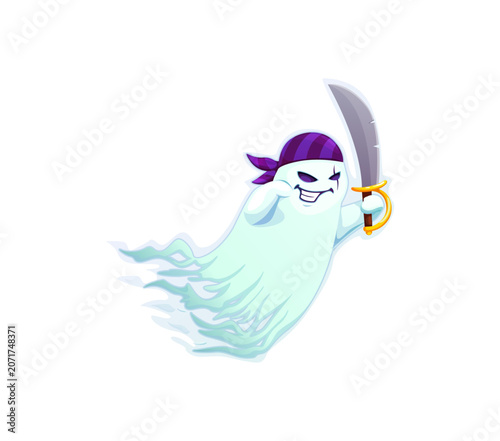 Fotografi Halloween ghost scary funny character for horror night holiday, cartoon vector game personage