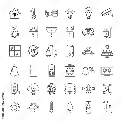 Collection of various technology icons.