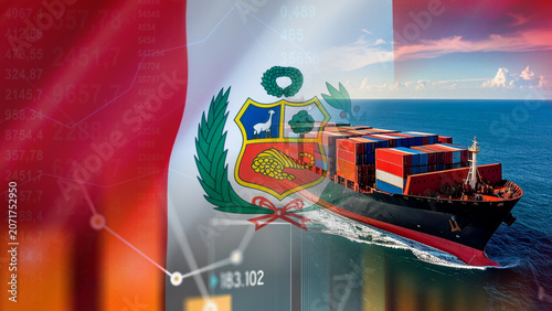 Bild auf Leinwand The Peruvian shipping industry and its trade activities, including import and export of goods