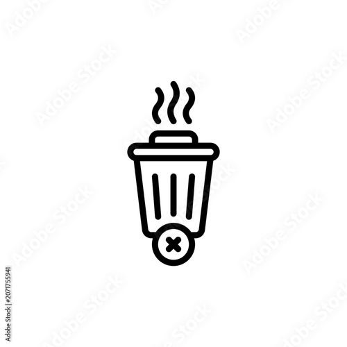 Avoid rotting garbage outline icon and illustration