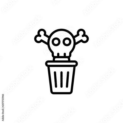 Waste Dangers outline icon and illustration