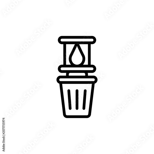 Waste oil outline icon and illustration