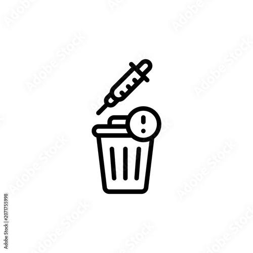 Non-Hazardous Waste outline icon and illustration