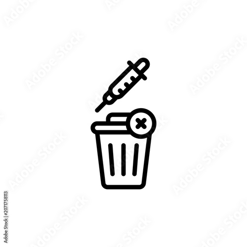 Hazardous Waste Prohibition outline icon and illustration