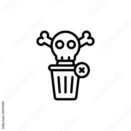 Toxic Waste outline icon and illustration