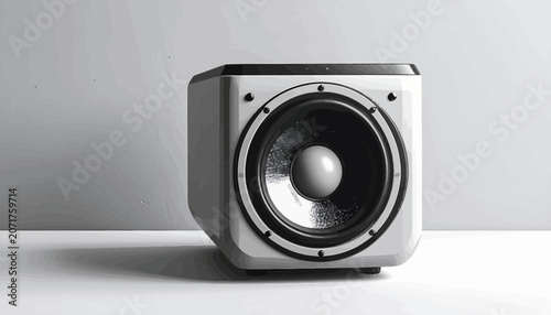 Closeup of a single loudspeaker.