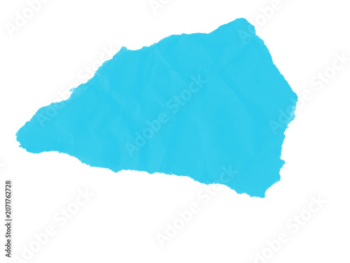e: Single Light Blue Torn Paper Rectangle on White Background