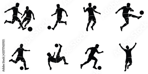 Soccer Player Silhouette Icon...