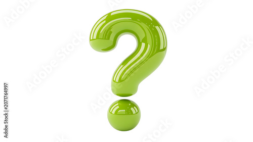 Green question mark symbol on white background