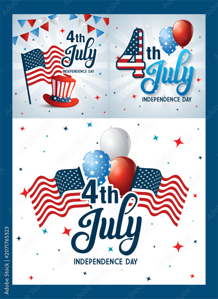 Obraz premium Fourth July Independence Day Celebration Posters