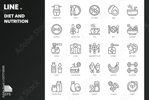 Foto Diet and Nutrition Icon pack for your website, mobile, presentation, and logo design