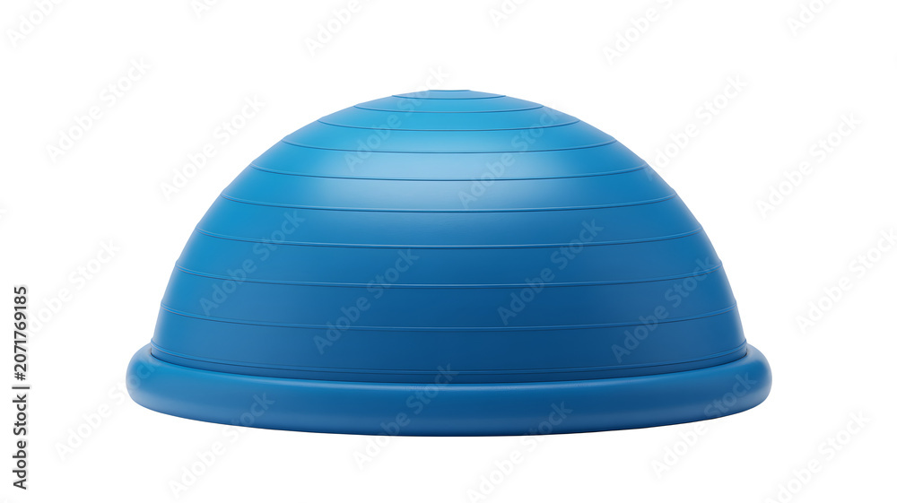 Fototapeta premium Blue exercise ball, fitness equipment, gym