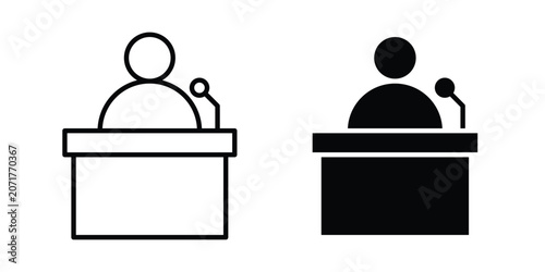 Foto Politician speaker icon for graphic design projects and web designs