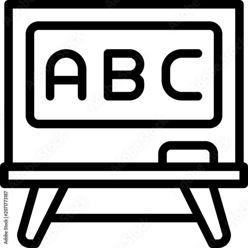 blackboard line icon. Clean and minimalist vector icon for websites, mobile apps, presentations, and logos. Fully scalable and customizable for any project.