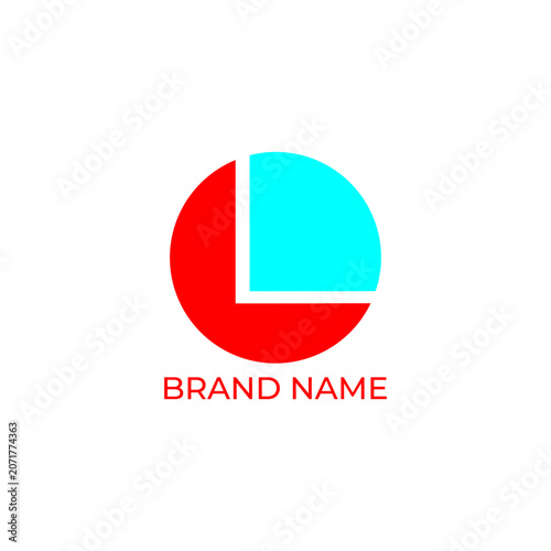 L letter circle abstract logo design