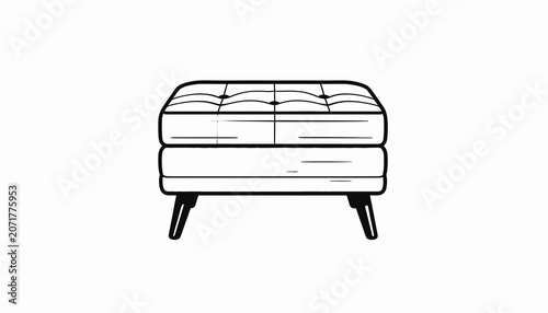 Quadro em tela Modern tufted ottoman furniture piece.