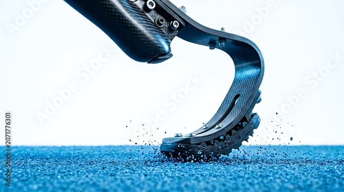 Carbon Fiber Running Blade Prosthetic Leg Striking Track Surface