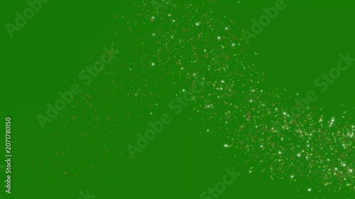Golden Glitter Light Trail, Sparkling Star Dust Spiral, Luxury Rising Particles, Glittering Star Confetti Wave, Sparkling Magic Christmas Light Effect on Green Background, 4K Loop