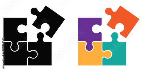 Konstfotografi Vector illustration of jigsaw puzzle piece