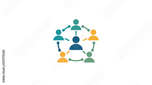 Vector Illustration of Human Resource Network and Team Collaboration Concept
