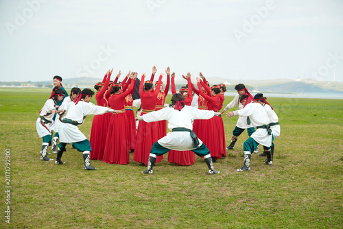 Mongolian traditional dance performed at the Naadam Festival