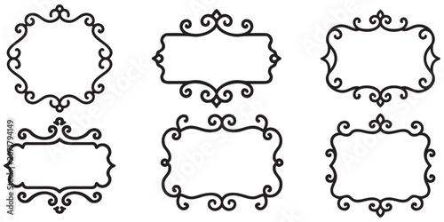 Collection of elegant vintage frames with floral flourishes.