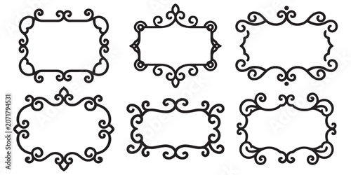 Decorative frames and vintage borders for wedding invites.
