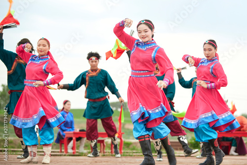 Mongolian traditional dance performed at the Naadam Festival