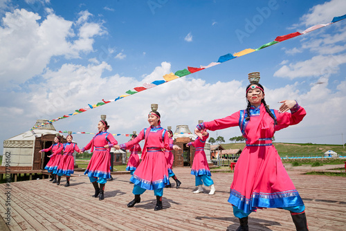 Mongolian traditional dance performed at the Naadam Festival