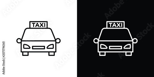 Schilderij op canvas Taxi icons Simple element collection.