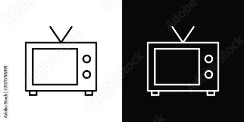 Canvastavla Television icons Simple element collection.