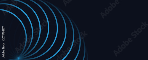 Abstract futuristic background with dynamic blue and pink gradient spirals. Minimalist geometric line pattern design for technology presentation.