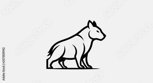 Stylized wolf icon silhouette vector art isolated on white background