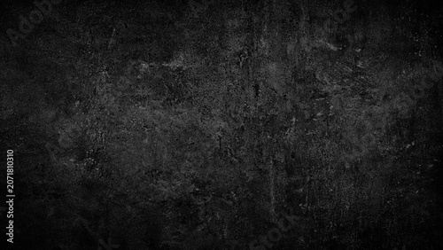 Foto Abstract background with black wall grain grunge  texture for web banner templat